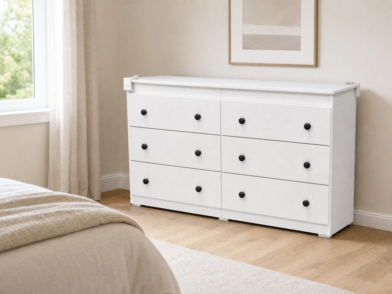 Elegant 6 drawer white dresser