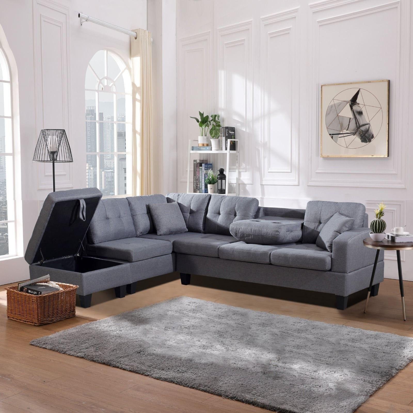 Modern Grey Sectional Sofa